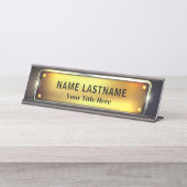 Professional Modern Black and Gold Office Schreibtischnamensplakette (Vorderseite )