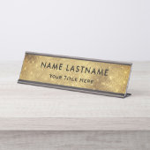 Professional Modern Black and Gold Office Schreibtischnamensplakette (Vorderseite )