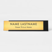 Professional Modern Black and Gold Office Schreibtischnamensplakette (Vorderseite )