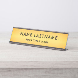 Professional Modern Black and Gold Office Schreibtischnamensplakette