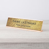 Professional Modern Black and Gold Office Schreibtischnamensplakette (Vorderseite )