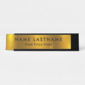 Professional Modern Black and Gold Office Schreibtischnamensplakette (Vorderseite )