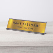 Professional Modern Black and Gold Office Schreibtischnamensplakette (Vorderseite )