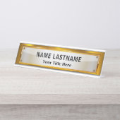 Professional Modern Black and Gold Office Schreibtischnamensplakette (Vorderseite )