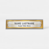 Professional Modern Black and Gold Office Schreibtischnamensplakette (Vorderseite )