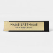Professional Modern Black and Gold Office Schreibtischnamensplakette (Vorderseite )