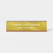 Professional Modern Black and Gold Office Schreibtischnamensplakette (Vorderseite )