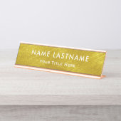 Professional Modern Black and Gold Office Schreibtischnamensplakette (Vorderseite )