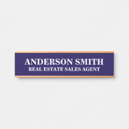 Professional Modern blue white Office Name Title Türschild
