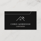 Professional Modern Carpenter Carpentry Black  Visitenkarte (Vorderseite)