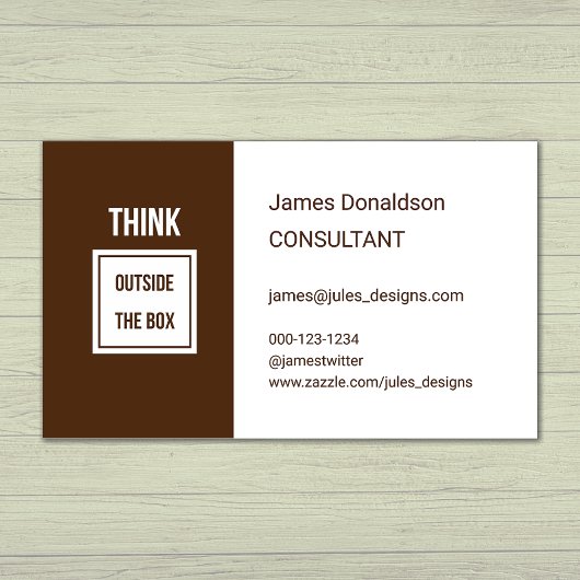 Professional modern consultant chestnut brown visitenkarte