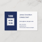 Professional modern consultant navy visitenkarte (Vorderseite)