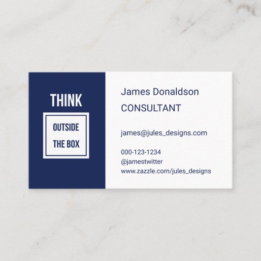 Professional modern consultant navy visitenkarte (Vorderseite)