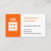 Professional modern consultant orange visitenkarte (Vorderseite)