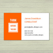Professional modern consultant orange visitenkarte