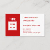 Professional modern consultant red visitenkarte (Vorderseite)