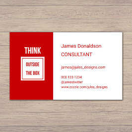 Professional modern consultant red visitenkarte