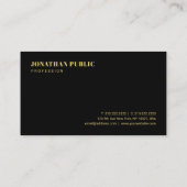 Professional Modern Elegant Template Black & Gold Visitenkarte (Rückseite)