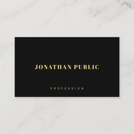 Professional Modern Elegant Template Black & Gold Visitenkarte (Vorderseite)
