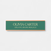 Professional Modern green Gold Office Name Title Türschild (Vorderseite )