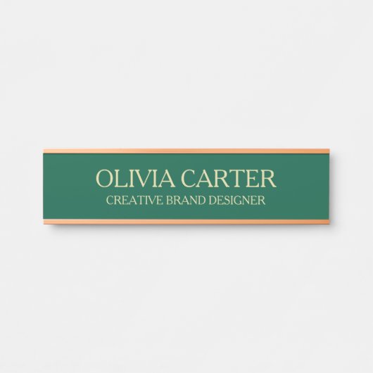 Professional Modern green Gold Office Name Title Türschild (Vorderseite )