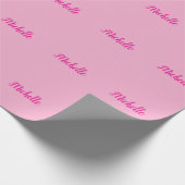 Professional modern handwriting name pink white geschenkpapier (Ecke)