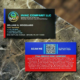 Professional Modern HVAC AC Company Logo & Slogan  Visitenkarte