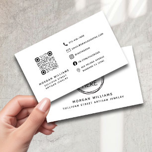 Professional Modern Minimalist Logo Qr Code Visitenkarte
