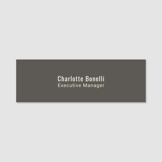 Professional Modern Minimalist Plain  Namensschild (Vorderseite)