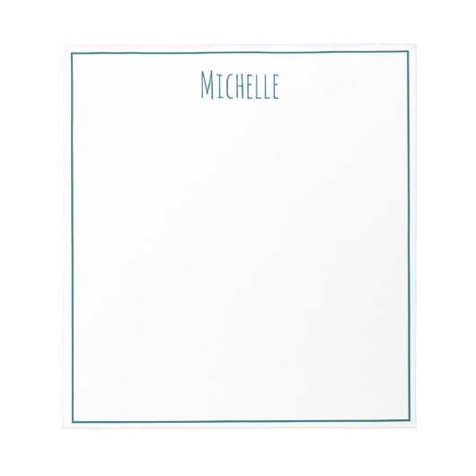 Professional Modern Minimalist Plain Own Name Notizblock (Vorderseite)