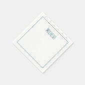 Professional Modern Minimalist Plain Own Name Serviette (Ecke)