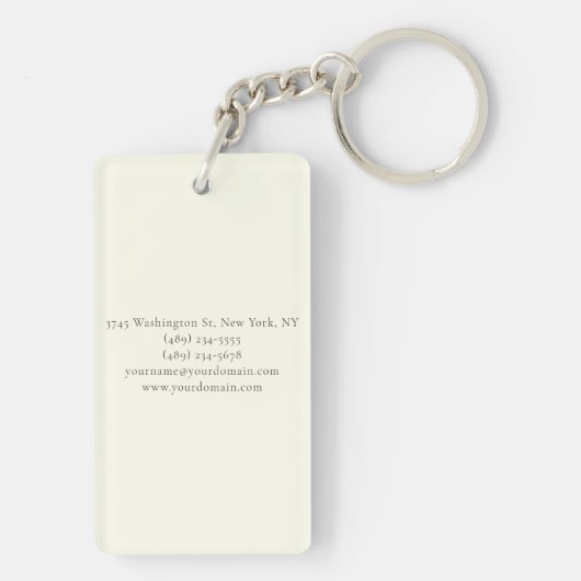 Professional Modern Minimalist Plain Round Corner Schlüsselanhänger (Rückseite)