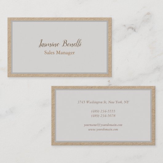 Professional Modern Minimalist Premium Kraft Visitenkarte (Vorne/Hinten)