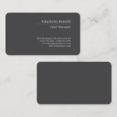 Professional Modern Minimalist Premium Silk Grey Visitenkarte (Vorne/Hinten)