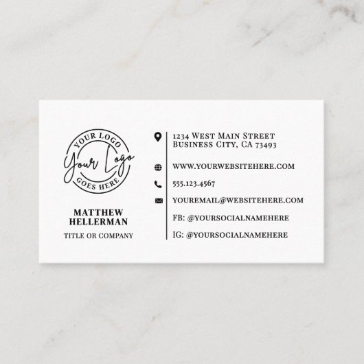 Professional Modern Minimalist QR Code Logo Visitenkarte (Vorderseite)