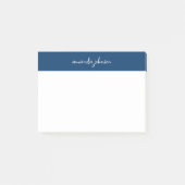 Professional Modern Navy Blue Monogram Full Name Post-it Klebezettel (Vorderseite)