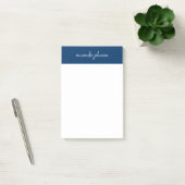 Professional Modern Navy Blue Monogram Full Name Post-it Klebezettel (Büro)
