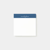 Professional Modern Navy Blue Monogram Full Name Post-it Klebezettel (Vorderseite)