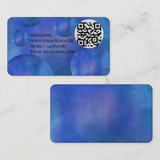 Professional Modern Nebula Galaxy QR Code card Visitenkarte (Vorne/Hinten)