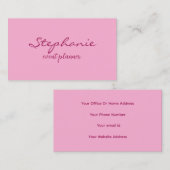 Professional Modern Pink Colorful Girly Elegant Visitenkarte (Vorne/Hinten)