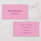 Professional Modern Pink Elegant Trendy Girly Visitenkarte (Vorne/Hinten)