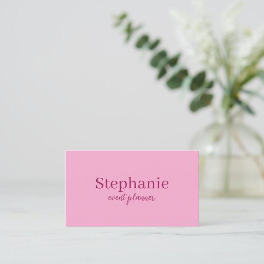 Professional Modern Pink Elegant Trendy Girly Visitenkarte (Stehend Vorderseite)