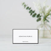 Professional Modern Simple Elegant Black & White Visitenkarte (Stehend Vorderseite)