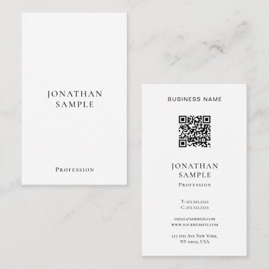 Professional Modern Simple Template Vertical Visitenkarte (Vorne/Hinten)