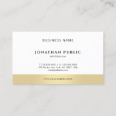 Professional Modern Sleek Elegant Black White Gold Visitenkarte (Rückseite)