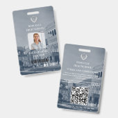 Professional Modern Teacher Photo ID Badge Ausweis (Vorder- & Rückseite)