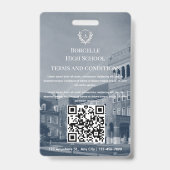 Professional Modern Teacher Photo ID Badge Ausweis (Rückseite)