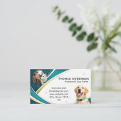 Professional Modern Teal & Gold Dog Trainer Custom Visitenkarte (Stehend Vorderseite)