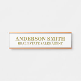 Professional Modern white Gold Office Name Title Türschild