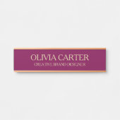 Professional Modern wine Gold Office Name Title Türschild (Vorderseite )